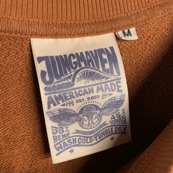 Jungmaven Hemp Cotton Sweatshirt Bonfire Raglan Rooibos Tea Crewneck Unisex - Picture 3 of 4